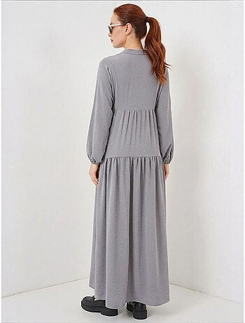 Robe longue imprimée à col en v bdart