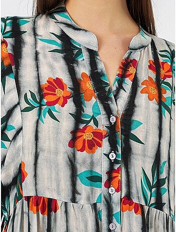Robe longue imprimée à col en v bdart