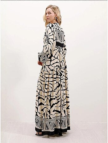 Robe longue imprimée à col en v bdart