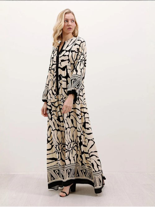 Robe longue imprimée à col en v bdart - Kiabi Robe longue imprimée à col en v bdart - Kiabi