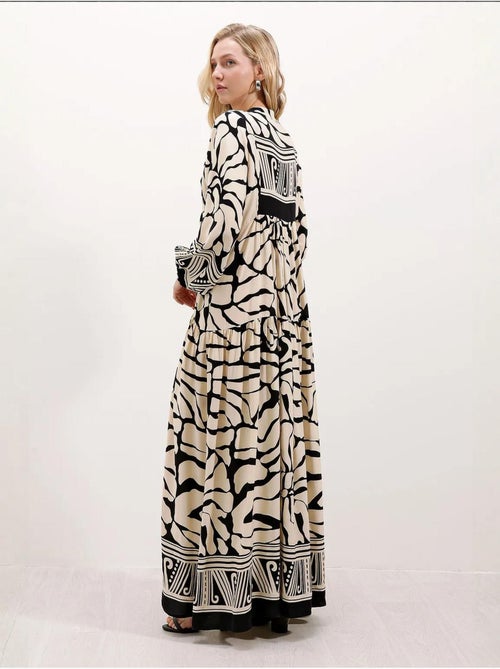 Robe longue imprimée à col en v bdart - Kiabi Robe longue imprimée à col en v bdart - Kiabi