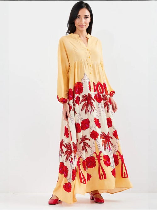 Robe longue imprimée à col en v bdart - Kiabi Robe longue imprimée à col en v bdart - Kiabi