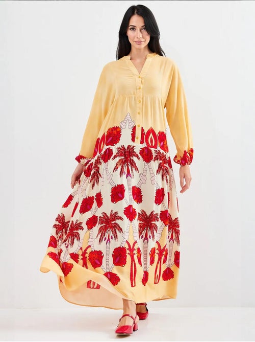 Robe longue imprimée à col en v bdart - Kiabi Robe longue imprimée à col en v bdart - Kiabi