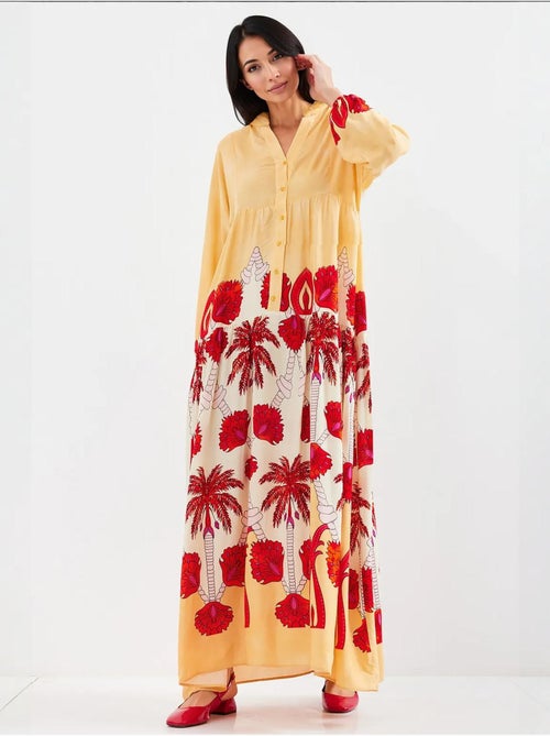Robe longue imprimée à col en v bdart - Kiabi Robe longue imprimée à col en v bdart - Kiabi