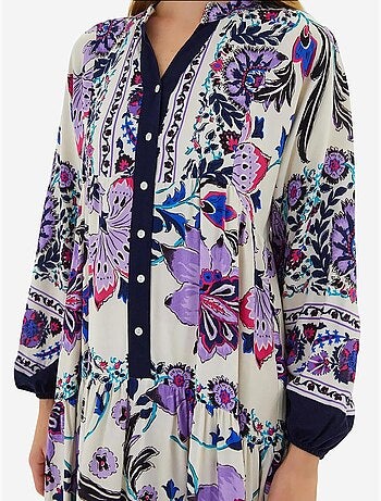Robe longue imprimée à col en v bdart