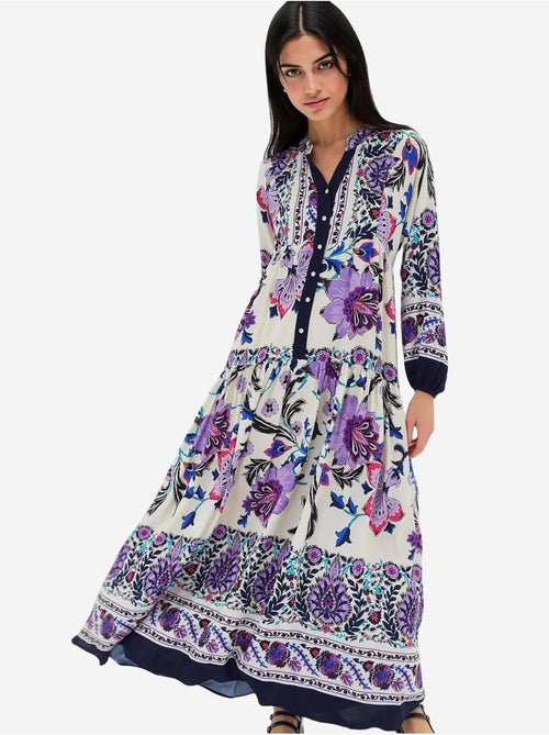Robe longue imprimée à col en v bdart - Kiabi Robe longue imprimée à col en v bdart - Kiabi