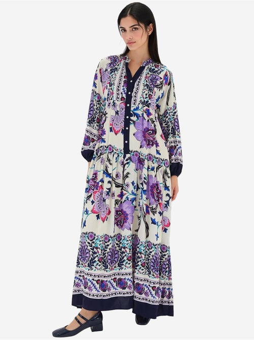 Robe longue imprimée à col en v bdart - Kiabi Robe longue imprimée à col en v bdart - Kiabi