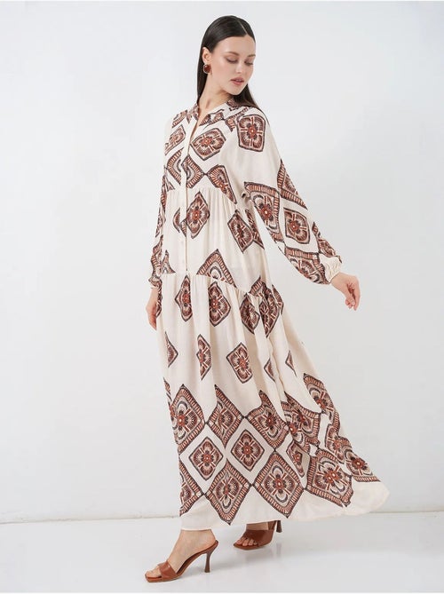 Robe longue imprimée à col en v bdart - Kiabi Robe longue imprimée à col en v bdart - Kiabi
