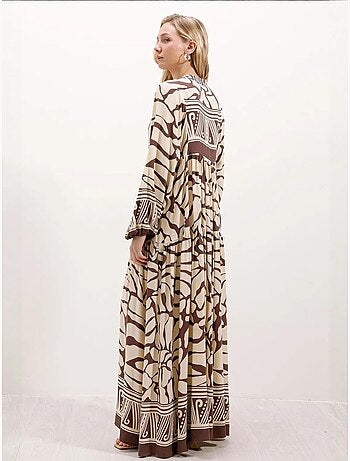 Robe longue imprimée à col en v bdart