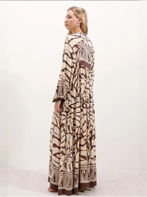 Robe longue imprimée à col en v bdart - Kiabi Robe longue imprimée à col en v bdart - Kiabi