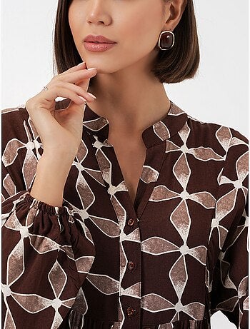 Robe longue imprimée à col en v bdart