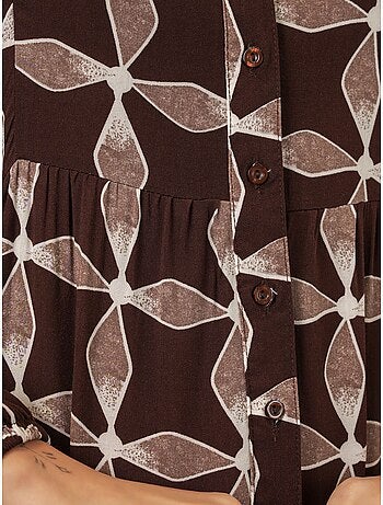 Robe longue imprimée à col en v bdart