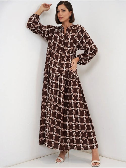 Robe longue imprimée à col en v bdart - Kiabi Robe longue imprimée à col en v bdart - Kiabi