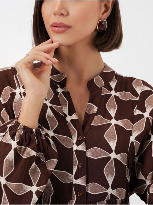 Robe longue imprimée à col en v bdart - Kiabi Robe longue imprimée à col en v bdart - Kiabi