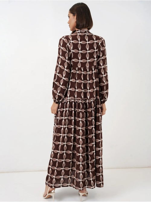 Robe longue imprimée à col en v bdart - Kiabi Robe longue imprimée à col en v bdart - Kiabi