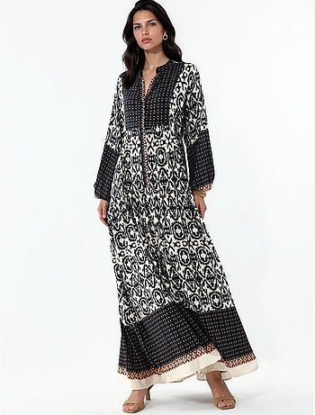 Robe longue imprimée à col en v bdart