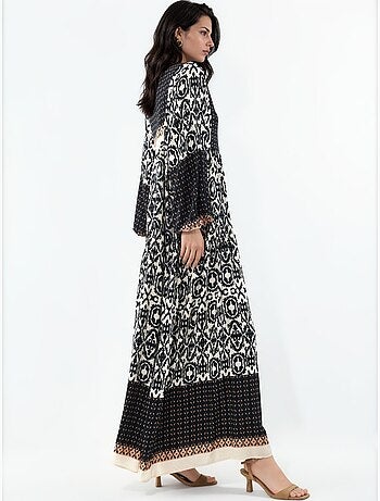 Robe longue imprimée à col en v bdart