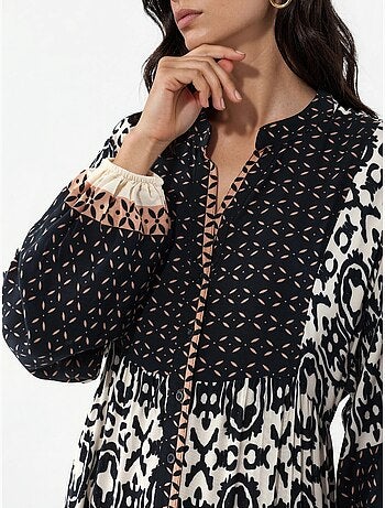 Robe longue imprimée à col en v bdart
