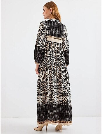 Robe longue imprimée à col en v bdart