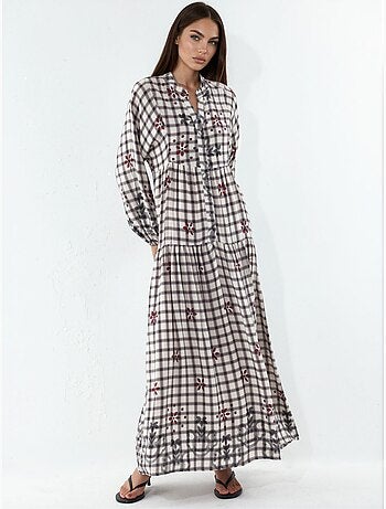 Robe longue imprimée à col en v bdart