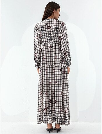 Robe longue imprimée à col en v bdart