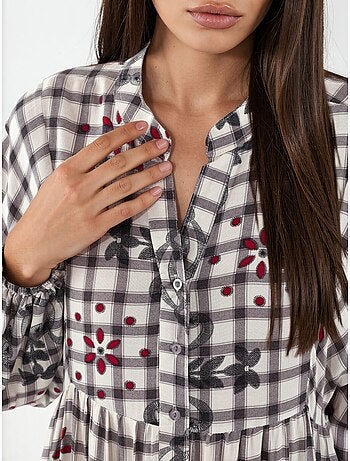 Robe longue imprimée à col en v bdart