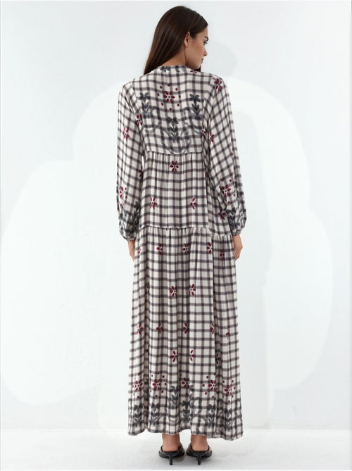 Robe longue imprimée à col en v bdart - Kiabi Robe longue imprimée à col en v bdart - Kiabi