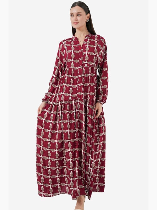 Robe longue imprimée à col en v bdart - Kiabi Robe longue imprimée à col en v bdart - Kiabi