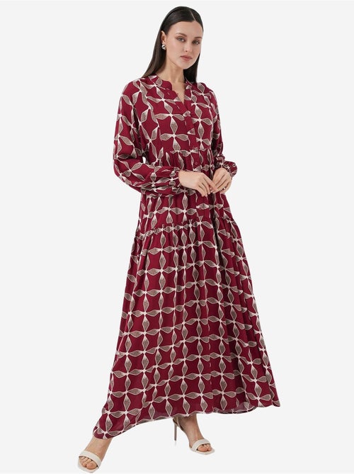 Robe longue imprimée à col en v bdart - Kiabi Robe longue imprimée à col en v bdart - Kiabi