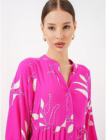 Robe longue imprimée à col en v bdart
