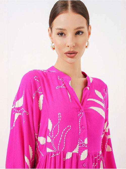 Robe longue imprimée à col en v bdart - Kiabi Robe longue imprimée à col en v bdart - Kiabi