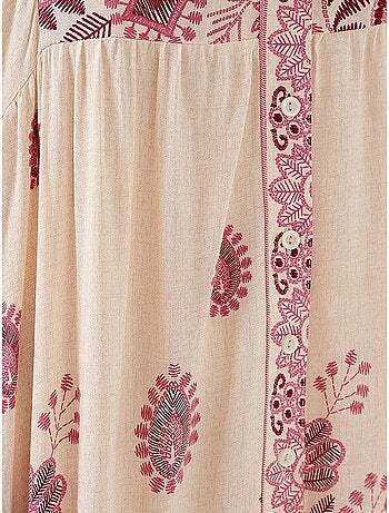 Robe longue imprimée à col en v bdart