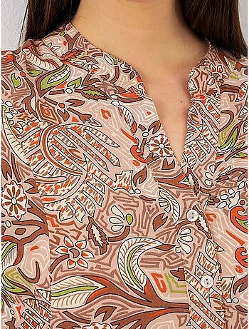 Robe longue imprimée à col en v bdart