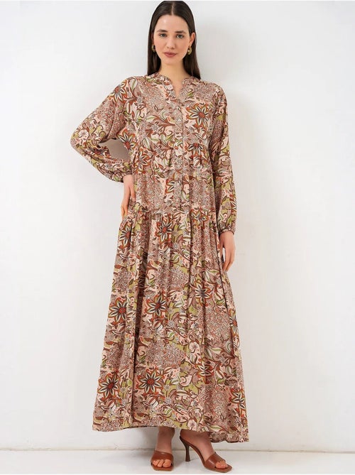 Robe longue imprimée à col en v bdart - Kiabi Robe longue imprimée à col en v bdart - Kiabi