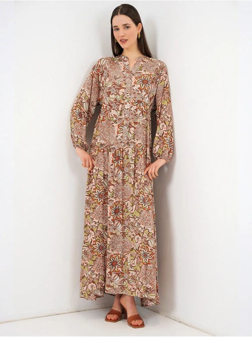 Robe longue imprimée à col en v bdart - Kiabi Robe longue imprimée à col en v bdart - Kiabi