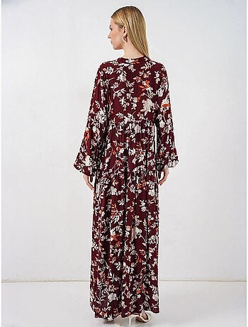 Robe longue imprimée à col en v bdart