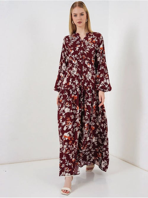 Robe longue imprimée à col en v bdart - Kiabi Robe longue imprimée à col en v bdart - Kiabi