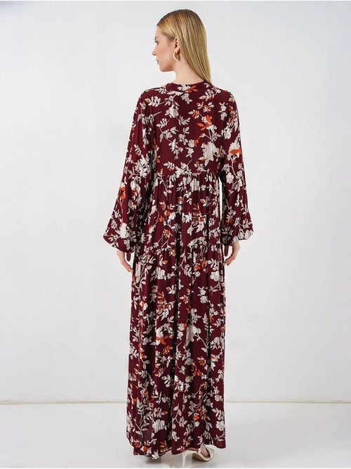 Robe longue imprimée à col en v bdart - Kiabi Robe longue imprimée à col en v bdart - Kiabi