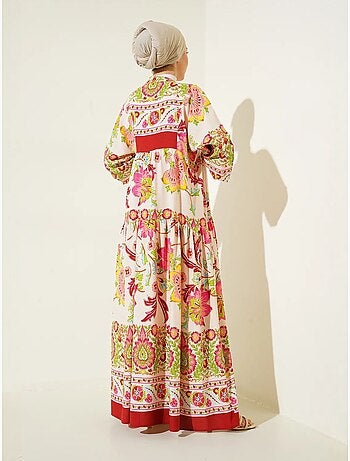 Robe longue imprimée à col en v bdart