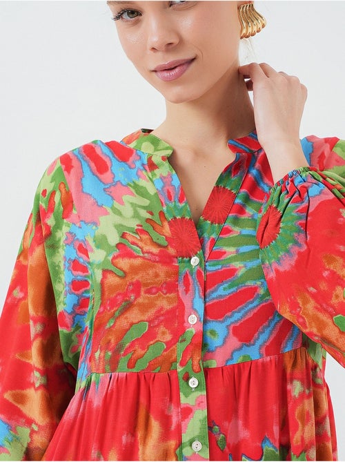 Robe longue imprimée à col en v bdart - Kiabi Robe longue imprimée à col en v bdart - Kiabi