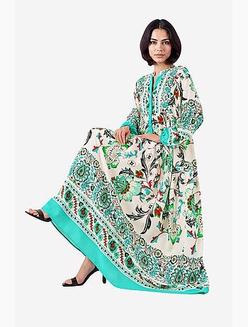 Robe longue imprimée à col en v bdart