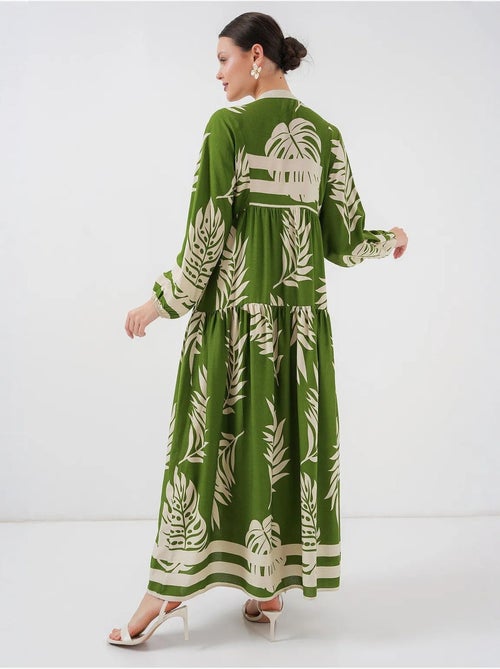 Robe longue imprimée à col en v bdart - Kiabi Robe longue imprimée à col en v bdart - Kiabi