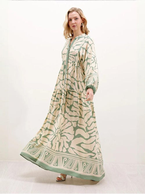 Robe longue imprimée à col en v bdart - Kiabi Robe longue imprimée à col en v bdart - Kiabi