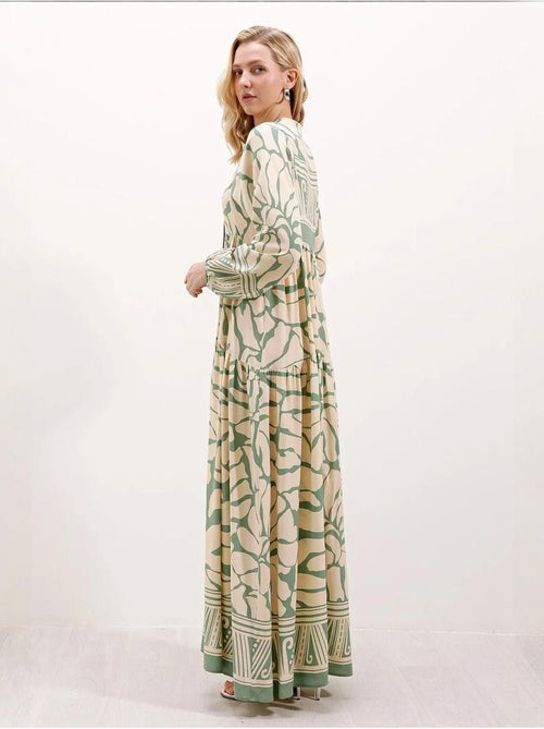 Robe longue imprimée à col en v bdart - Kiabi Robe longue imprimée à col en v bdart - Kiabi