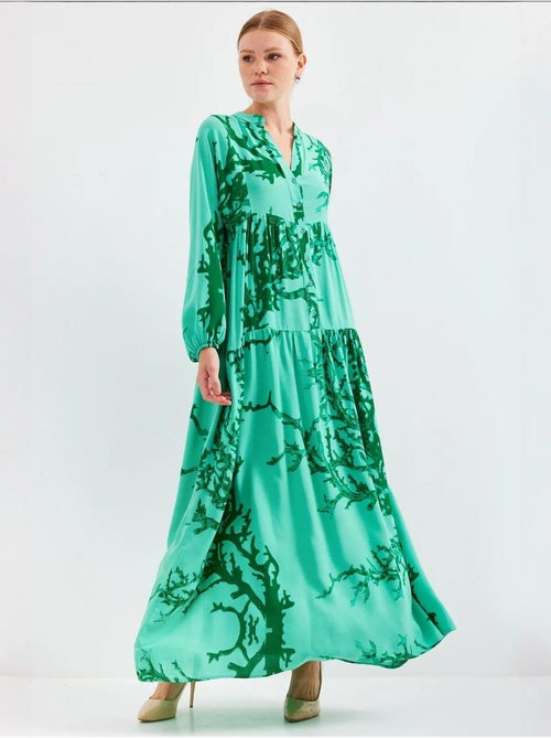Robe longue imprimée à col en v bdart - Kiabi Robe longue imprimée à col en v bdart - Kiabi