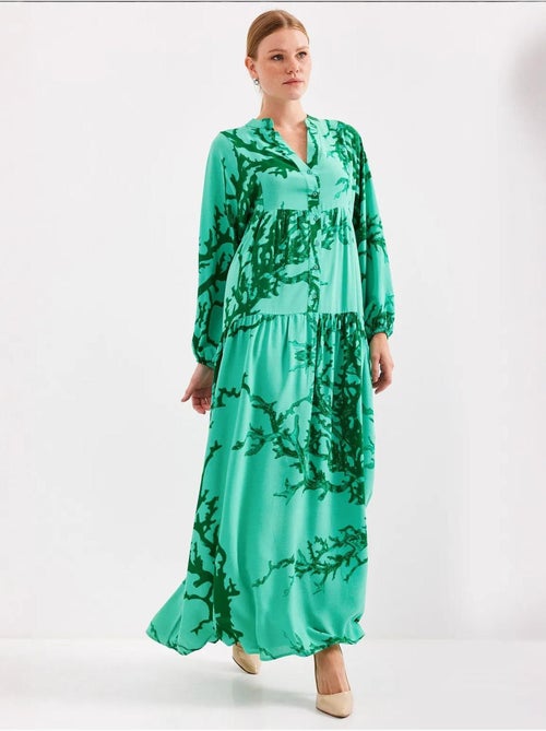 Robe longue imprimée à col en v bdart - Kiabi Robe longue imprimée à col en v bdart - Kiabi