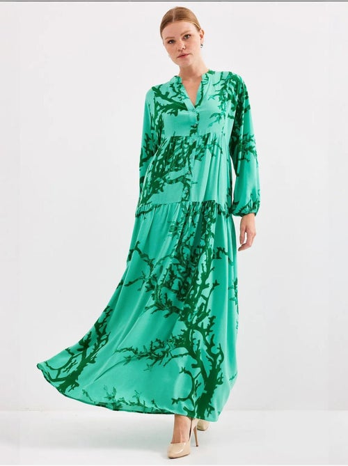 Robe longue imprimée à col en v bdart - Kiabi Robe longue imprimée à col en v bdart - Kiabi