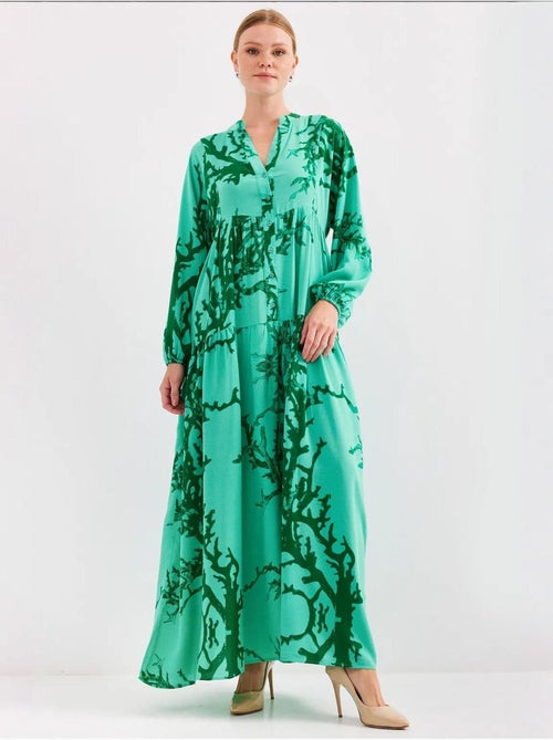Robe longue imprimée à col en v bdart - Kiabi Robe longue imprimée à col en v bdart - Kiabi