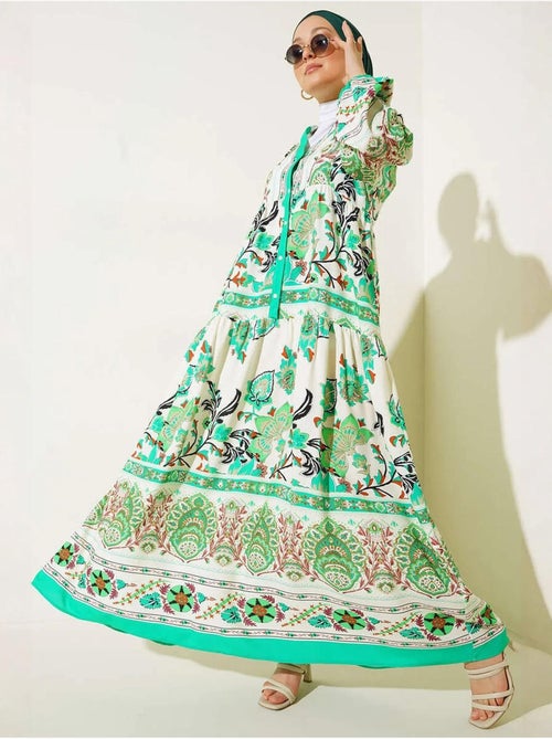 Robe longue imprimée à col en v bdart - Kiabi Robe longue imprimée à col en v bdart - Kiabi