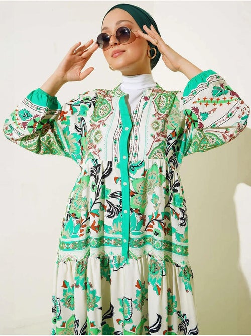 Robe longue imprimée à col en v bdart - Kiabi Robe longue imprimée à col en v bdart - Kiabi